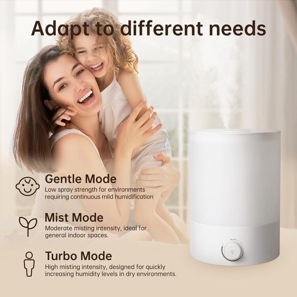 YOGIN Humidifiers for Bedroom Large Room Top fill 2.5L Ultrasonic 7 Color Mist - Picture 8 of 10